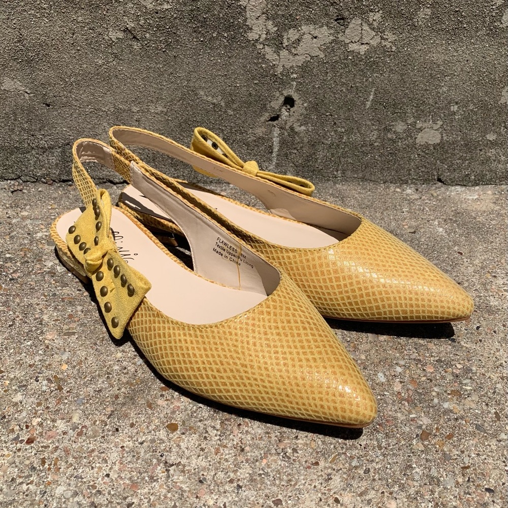 Yellow Snake Print Bellini Flats